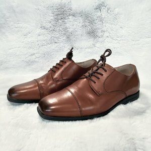 Florsheim Boys Reveal Cap To Ox Oxford Shoes Brown Cognac Leather Size 7W US